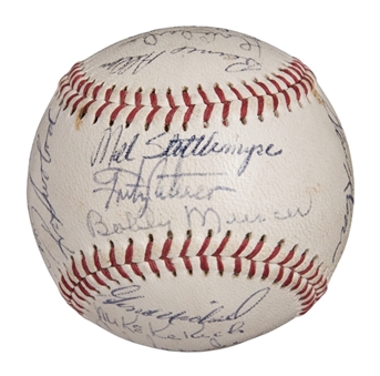 1972 New York Yankees Team Signed Baseball With 21 Signatures Including Munson, White & Lyle (PSA/DNA)